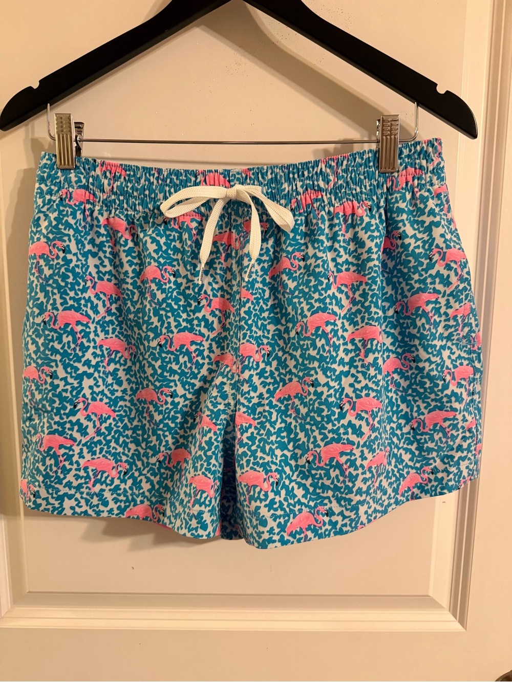 chubbies Turquoise & Pink Flamingo Swim Trunks